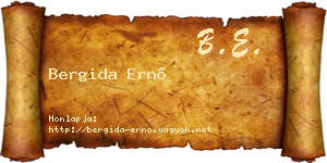 Bergida Ernő névjegykártya